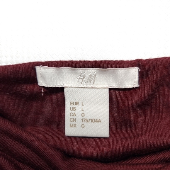 H&M  Burgundy Pleated Strappy Top - Picture 4 of 6